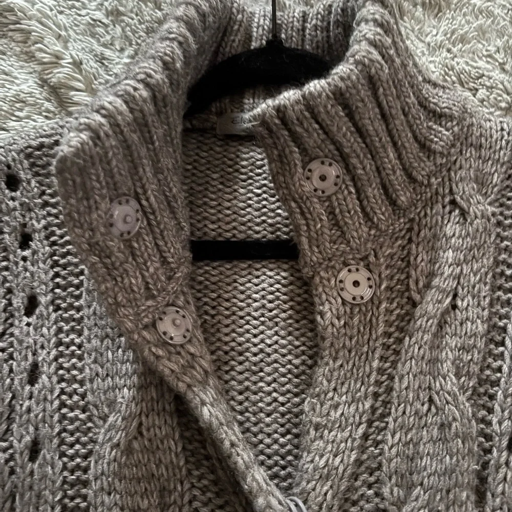 Anthropologie Elsamanda made in Italy Women Gray Cable Knit Sweater
